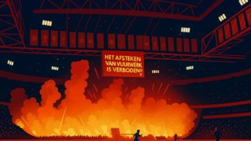 ajax amsterdam arena flares fireworks danger match abandoned
